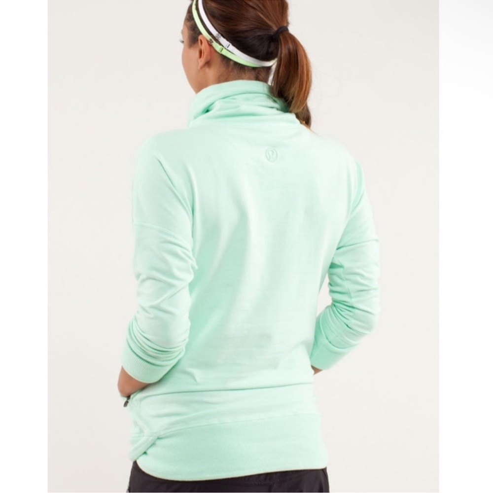 Lululemon Rest Day Pullover Sweatshirt Cowl Neck in Fresh Teal Mint - Picture 2 of 5